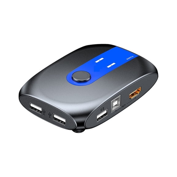 4K 60Hz KVM Switch 2 PC 1 Monitor, Ultra HD Selector with Extended Button