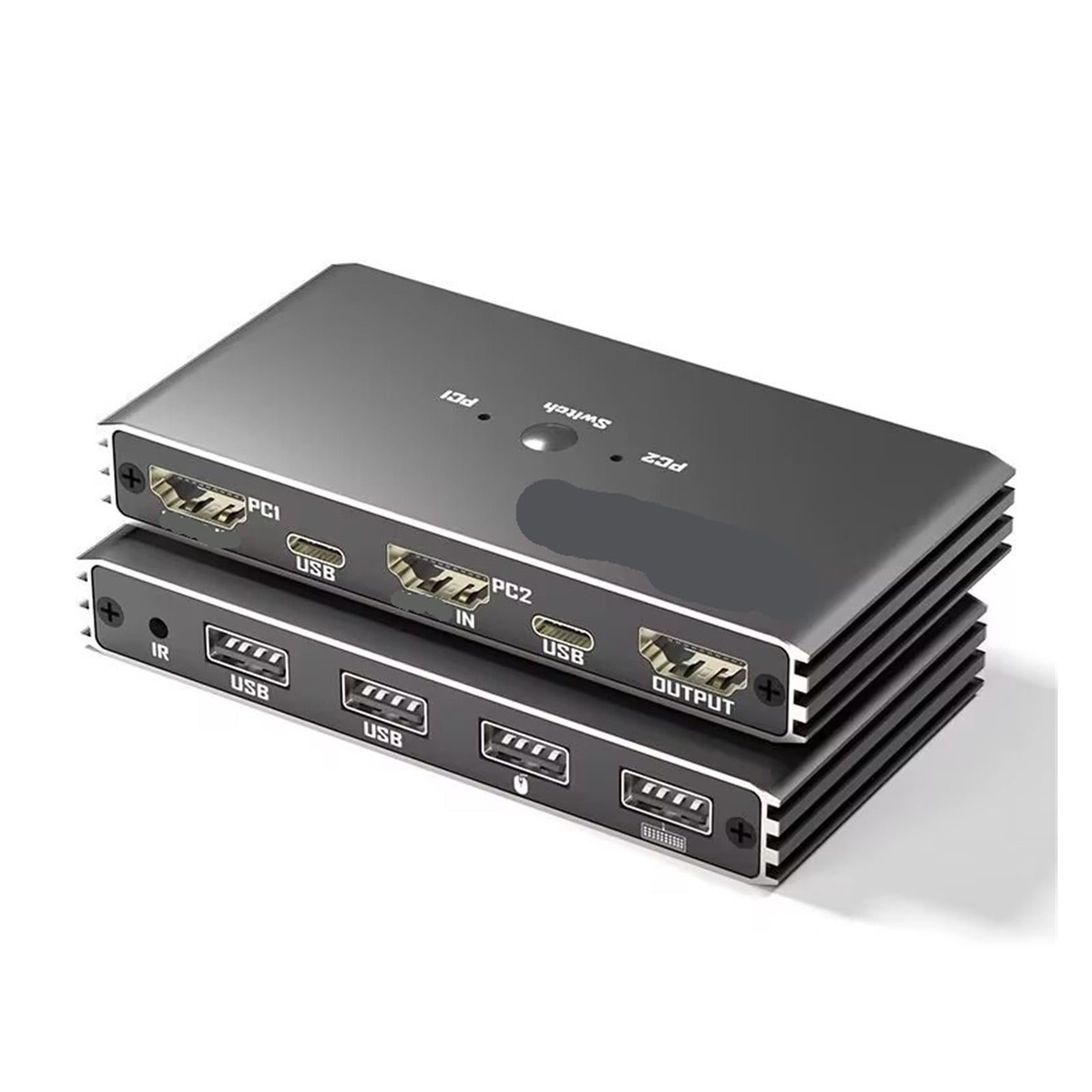 4K 60Hz KVM Switch 2 PC 1 Monitor, Ultra HD Video Hub for 4 USB Devices