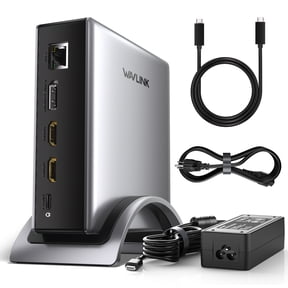 4K@60Hz Triple Display WAVLINK USB Dock Station with 140W Charging, 10G USB-C Laptop Dock with 8K HDMI*2 + Displayport for Mac OS & Windows Laptops