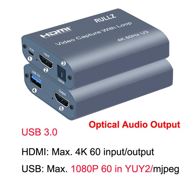 4K 60Hz USB 3.0 2.0 HDMI Video Capture Card TV Loop Output U3 1080P