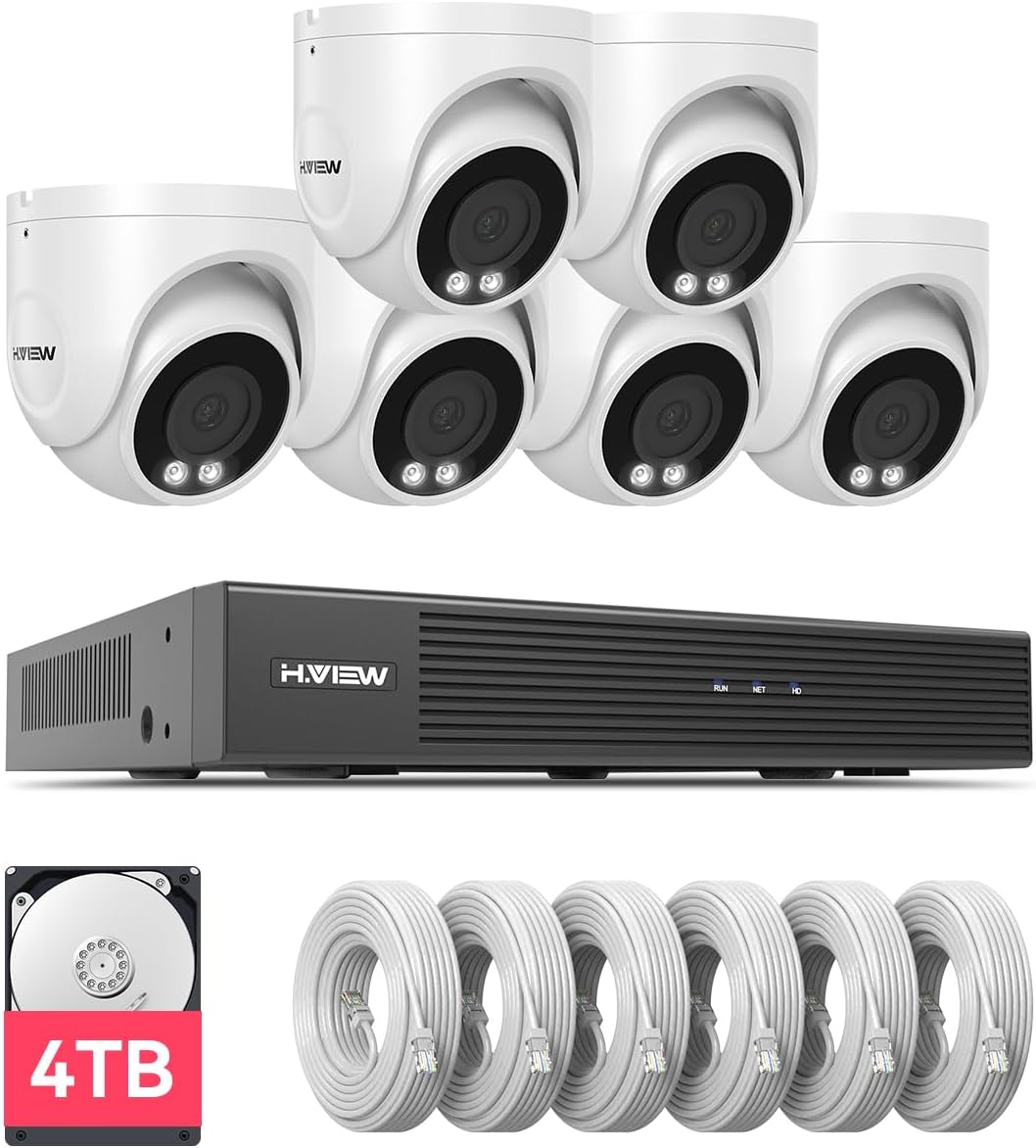 4K/8.0 Meapixel PoE Outdoor Home Security Camera System Wired Outdoor ...
