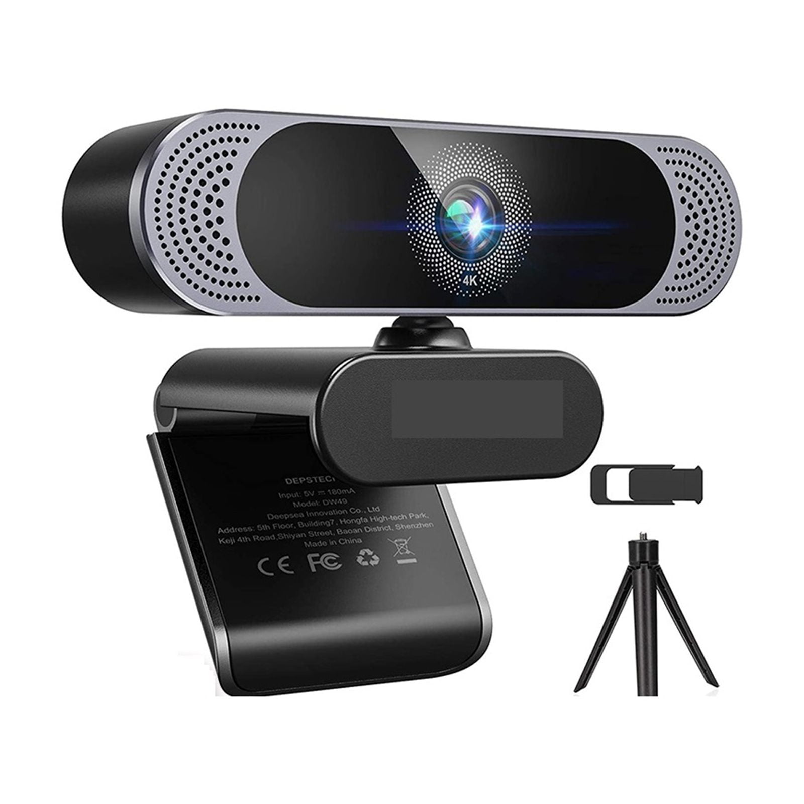 4K 8.0MP Webcam 3840x2160 30fts With Autofocus Lens/ Dual Mics/ Privacy Cover/ Tripod For For Laptop PC for Conferencing, Live Streaming, Recording ,HD Video
