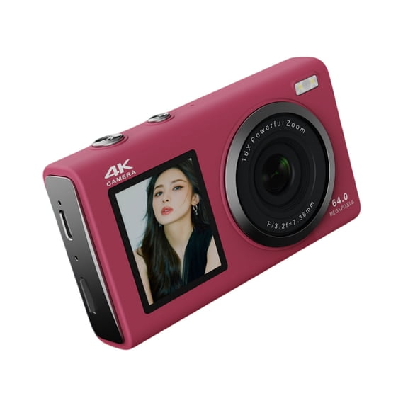 4K 80MP Screen Digital Camera with & 30% Extended Battery for Travel Photography Students Teens Travelers
