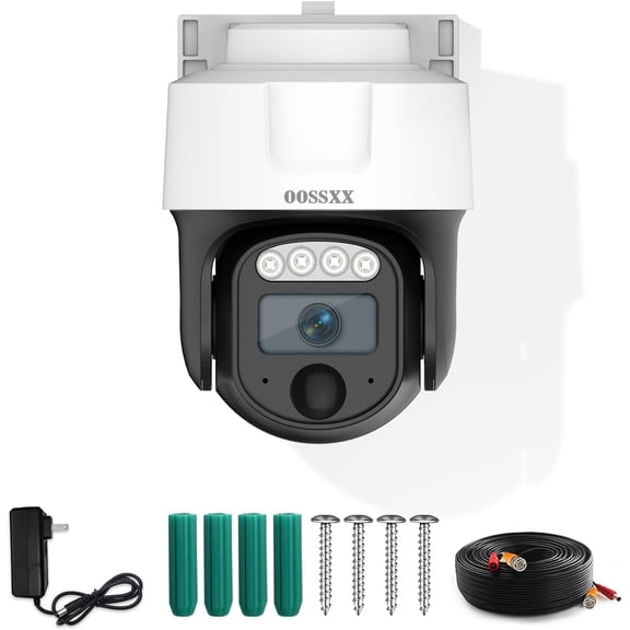 4K 8MP CCTV Hybrid 4-in-1 AHD/TVI/CVI/CVBS, Analog Surveillance Video Camera Extend for Wired Home Security System Outdoor/Indoor, PTZ 350 Pan and 90 Tilt, Wide Compatibility