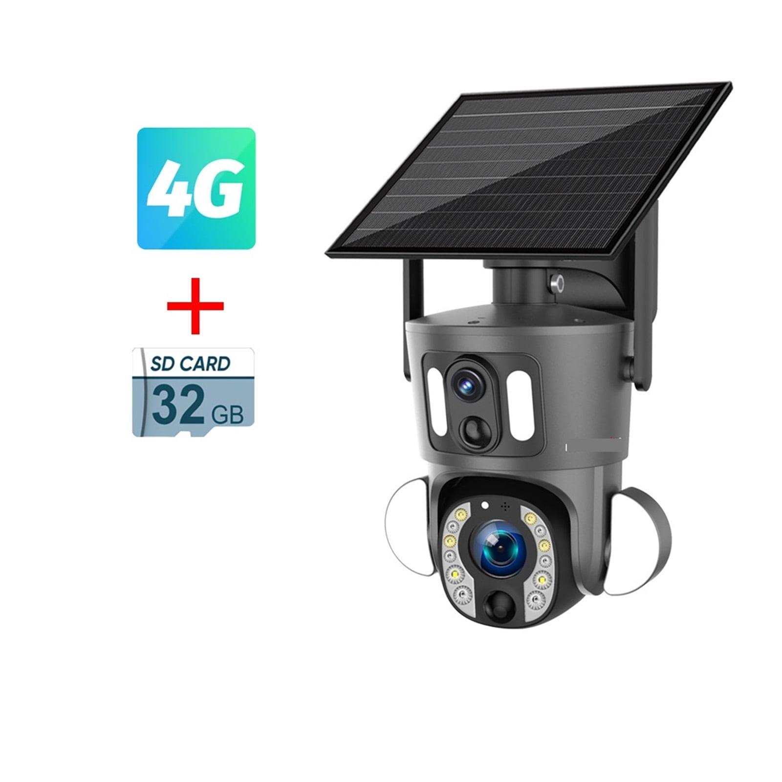 4K 8MP Solar Outdoor Dual Screen Surveillance Cctv Camera 4g Wireless ...
