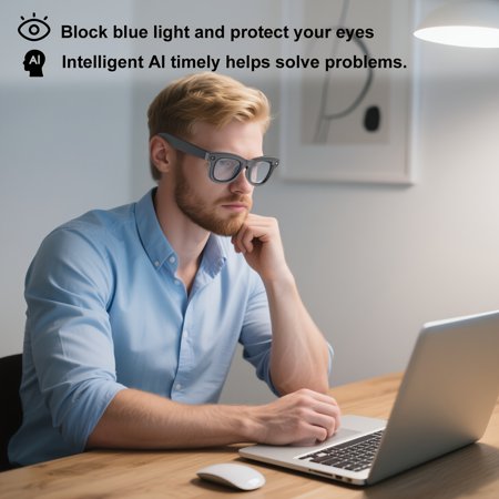 4K AI Smart Glasses: 160-Lang Translation, Object Recognition | Noise-Cancelling, Wireless | FPV Recording, Multi-Device Fit, Fashionable