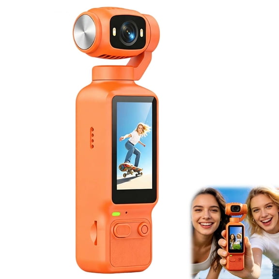 4K Action Camera with Rotatable Lens – 180° & 90° Adjustable, 200fps Slow-Motion, Pocket-Sized Vlogging Camera for Cycling, Travel, Sports