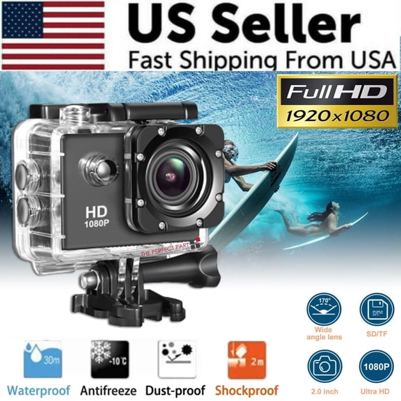 4K Action Sport Waterproof Camera 20 MP Recorder HD 1080P Camcorder Video 170 °