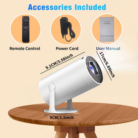 4K Android 11 Smart Projector with WIFI 6 & BT 5.2, Auto Keystone, 720P Local 4K Decode, Compatible with Phone/Laptop/TV Stick for Home Theater