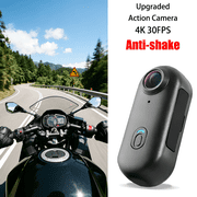 4K Anti Shake Mini Camera, EIS, Waterproof, Wifi, Outdoor Sports Cam for Motorcycle/Bike, Black, 64GB