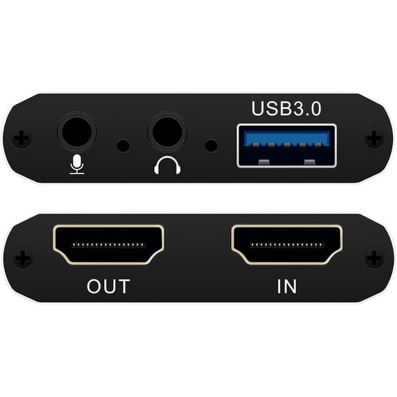 4K Audio Video Capture Card, Recording Card with Microphone HDMI Loop-Out,HDMI to 1080P USB 3.0 for Gaming Streaming TV Recorder, Live Streaming Broadcasting