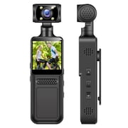 4K Body Camera with 180 Rotating Lens, 4K WiFi Action Camera Mini Video & Audio Pocket Camera, Wearable Camera for Outdoor Sport, Bike, Travel, Work