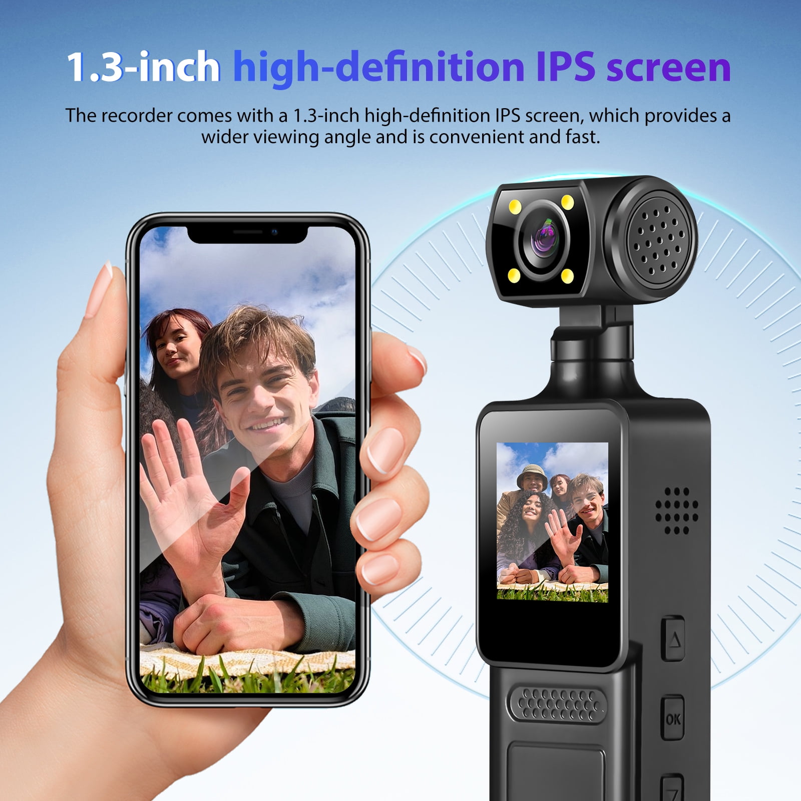 4K Body Camera with Audio and Video Recording Mini Wearable Body Worn Cam Sports & Action Video Cameras