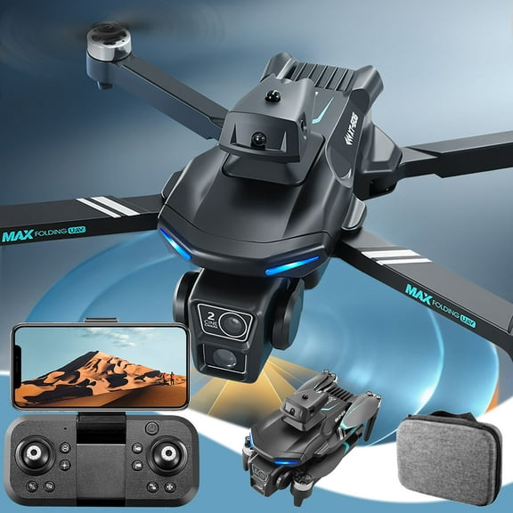 4K Brushless Motor Drones - Obstacle Avoidance, HD Folding RC Quadcopter, 4-Way Obstacle Sensing & Adjustable Camerass, Real-Time Transmission Aerial Photography (5.6x2.8x3.5in)