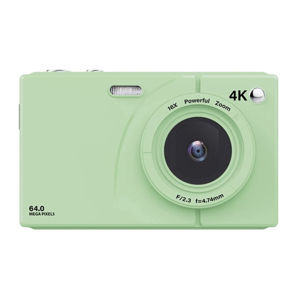 4K CCD Digital Camera 64MP Wifi Digital Video Camera 16X Digital Zoom with 2.8inch Screen 32GB Card Green