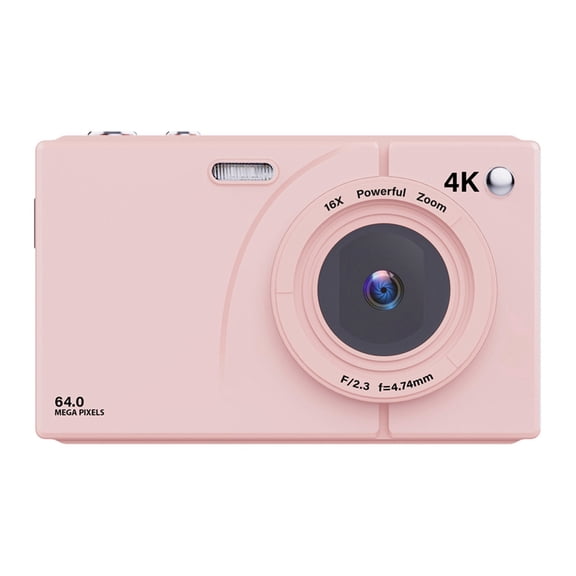 4K CCD Digital Camera 64MP Wifi HD Digital Video Camera 16X Digital Zoom with 2.8inch Screen Pink