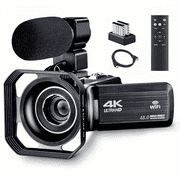 OIEXI 4K Camcorder Vlogging Camera for Youtube Ultra HD 4K 48MP Video Camera with Microphone & Remote Control Wifi Digital Camera 3.0" IPS Touch Flip Screen IR Night Vision 2 Batteries