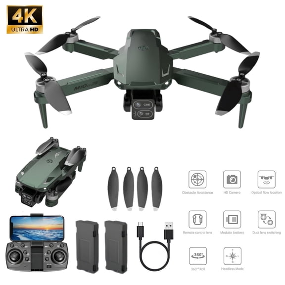 4K Camera Foldable Drone with WiFi FPV, Altitude Hold, Headless Mode, 360° Flip, Remote Control Quadcopter Drone for Kids Beginners Age 10+