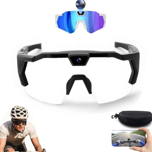 4K Camera Glasses for Men Women, Baseball Sunglasses with Video Recording, HD 4K POV Smart Glasses for Sports Cycling Hiking Action Camera, Outdoor Sunglasses with Built-in Microphone (32GB)