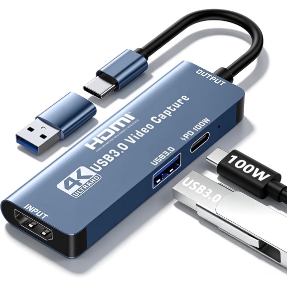 4K Capture Card HDMI to USB A/C Video Capture Recording Device