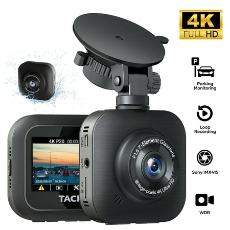 4K Car Dash Cam, Front Dashcam with WiFi & GPS, 2" IPS Screen, 170° Wide Angle, Loop and Emergency Recording, Parking Monitor, G-Sensor, WDR