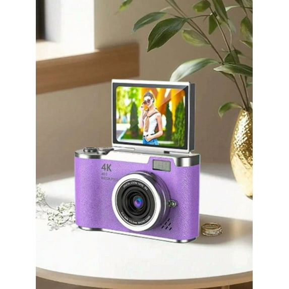 4K Clamshell Digital Camera (48MP): 2.4-Inch Display, Rechargeable ...