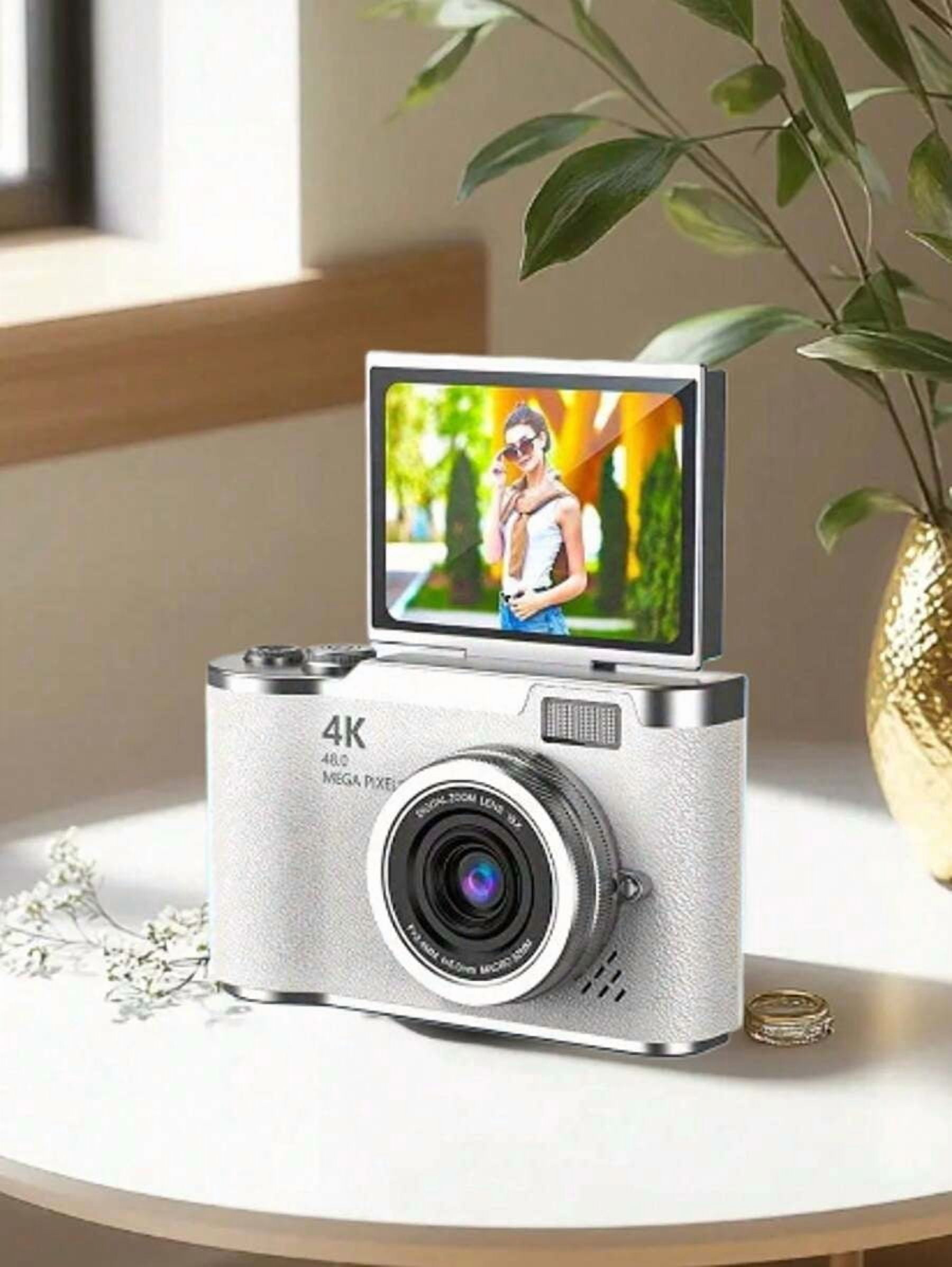 4K Clamshell Digital Camera (48MP): 2.4-Inch Display, Rechargeable ...