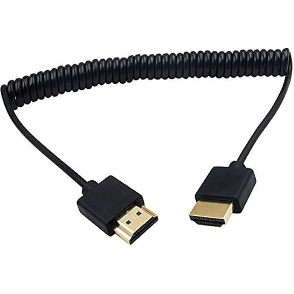 4K Coiled HDMI Cable 6FT/1.8M, HDMI Male to Male Extender Cable for 3D and 4K Ultra HD TV Stick