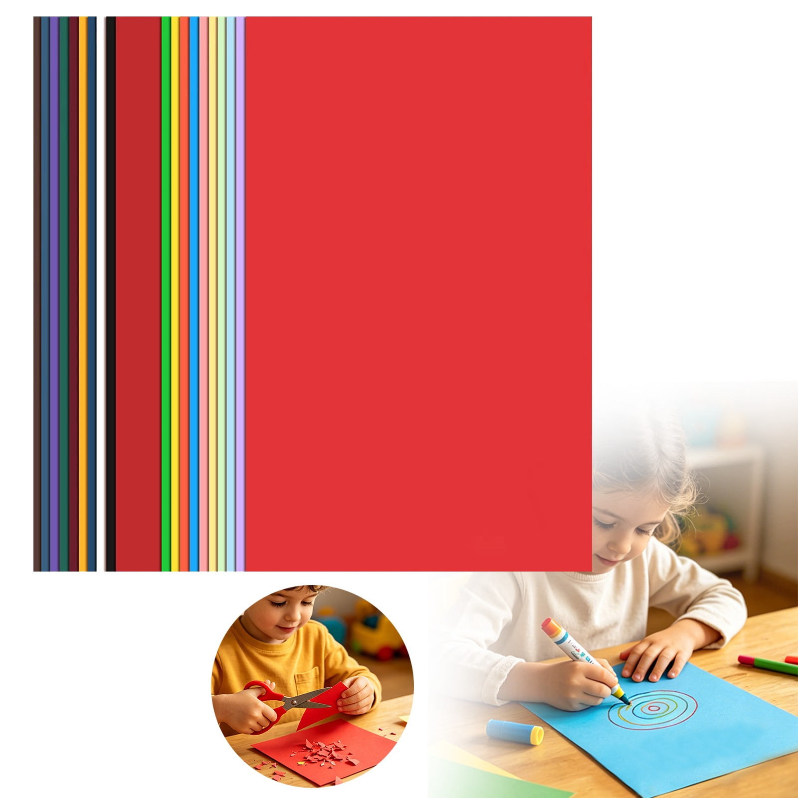 4K Colored Cardstock Paper Assortment,Multi-Size Thick Craft Paper,20 Vibrant Colors for DIY & Art,14.57"×20.47",60PCS/Set