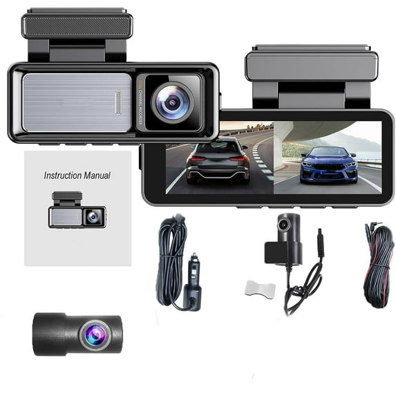 4K Dash Cam with Front and Rear Camera, Free 64GB Card, Dashcam WiFi/App Control Car Camera Dash Cam with Reversing Camera, 170° Wide Angle Lens, Loop Recording, Parking Monitoring (WiFi+GPS+32GB)