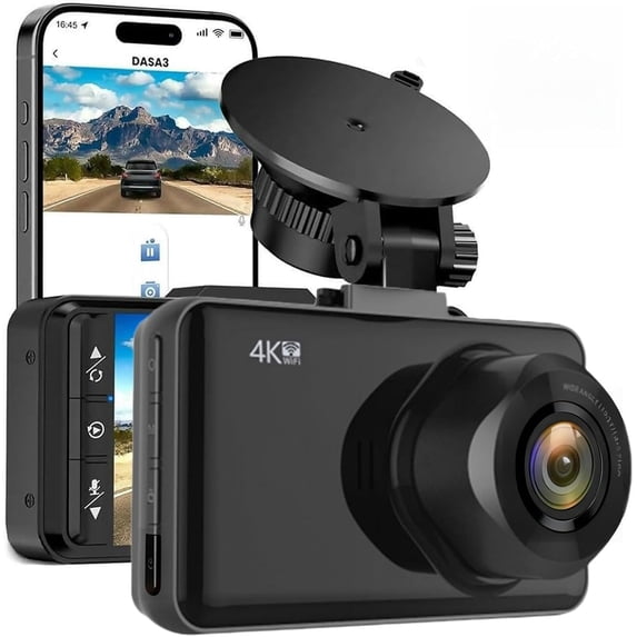 4K Dash Cam Pro – Ultra HD Recording with Front/Rear Cameras, Night Vision, and 24/7 Monitoring