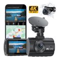 thumbnail image 1 of 4K Dash Cam WiFi GPS,4K+1080P Front and Rear, Car Dash Camera, Dashcam with 2" LCD Screen, 170° Wide Angle, WDR, Night Vision,Parking Mode, G-Sensor,Black, 1 of 7