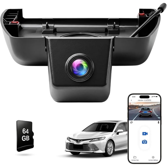 4K Dash Cam fit for Toyota RAV4 2019-2021 OEM Look, UHD 2160P Video, WiFi & App, 64GB Card, Loop Recording, G-Sensor