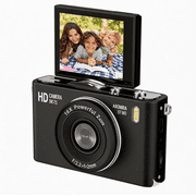 4K Digital Camera,Camera for Kids,64MP Autofocus,2.4" Flip Travel Camera,16X Zoom Vlogging Camera,Anti-Shake,Beauty Filter,MP3 Player,128gb TF Card Supported,Portable Mini Camera Gift for Kids