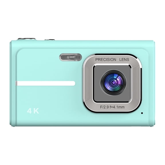 4K Digital Camera, 48MP Mint Green Compact Camera with AF Auto Focus & LED Flash