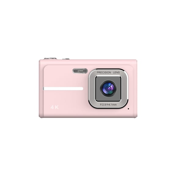 4K Digital Camera, 48MP Pink Compact Camera with AF Auto Focus