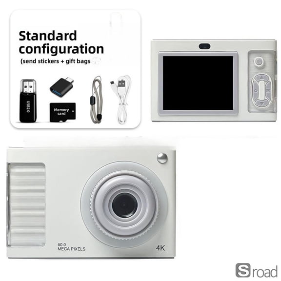 4K Digital Camera, 48MP Video Camera With Dual Lens Optical Zoom, 3.0" Screen, Optical Image Stabilization, Portable Vlogging Camera For YouTube, Perfect For Beginners, Travel, And Gift
