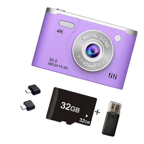 4K Digital Camera 6400W Pixels 2.5in Screen Fill Light Enhances Low Light