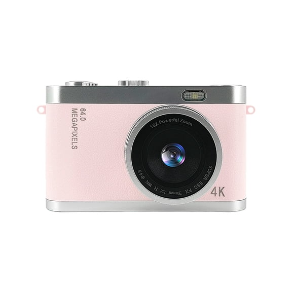 4K Digital Camera, 64MP, 16X Zoom, 1080P Video, AF Autofocus, Compact for Students
