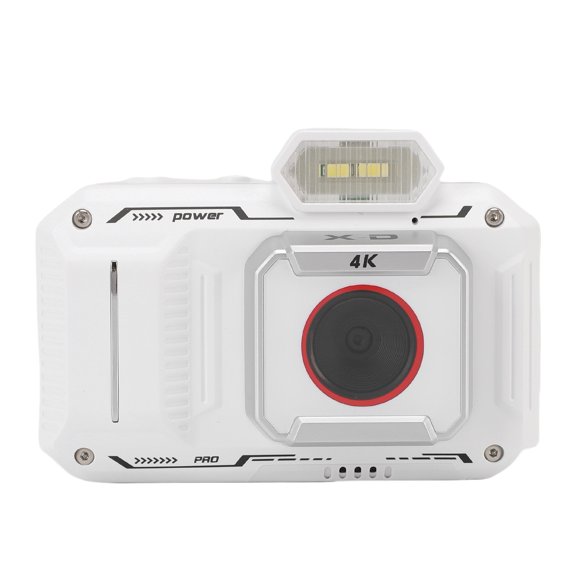 4K Digital Camera, 65MP UHD Vlog Camera with 18x Digital Zoom, LED Flash, 2.88 Inch HD Screen, Autofocus, White