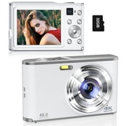 4K Digital Camera, Autofocus 48MP Vlogging Camera with Dual Camera,16X Digital Zoom Kids Compact Camera with 32GB SD Card Portable Point and Shoot Cameras for Teens Beginner Adult