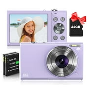 4K Digital Camera, Autofocus Vlogging Camera 48MP 16X Digital Zoom Digital Camera With 32GB Memory Card Portable Compact Small Camera For Teens Adult Beginner Kids Perfect Gift