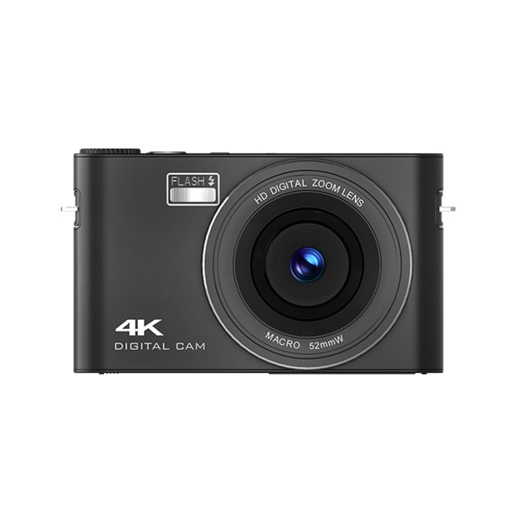 4K Digital Camera Digital Video Camera 64MP 3 Inch IPS Touch Panel Auto Focus 18X Digital Zoom Built-in Flash Battery Anti-Shake MP3 Music Playing Birthday Festival Gift