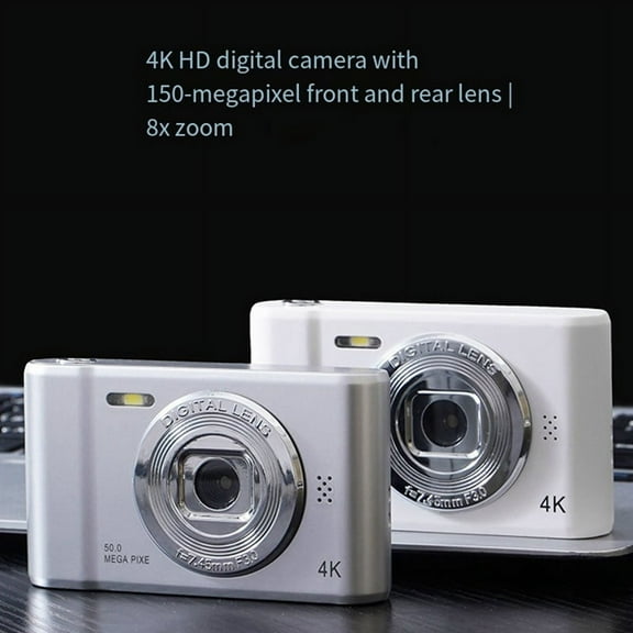 4K Digital Camera HD Photography Travel Selfie Camara 2.4inch Selfie Mini Retro Cam Silver