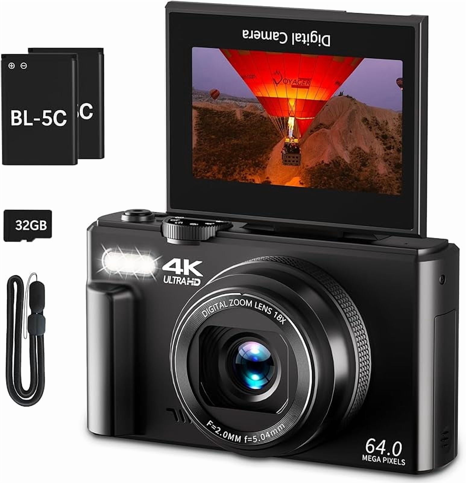4K Digital Camera for Photography, 64MP Vlogging Camera for