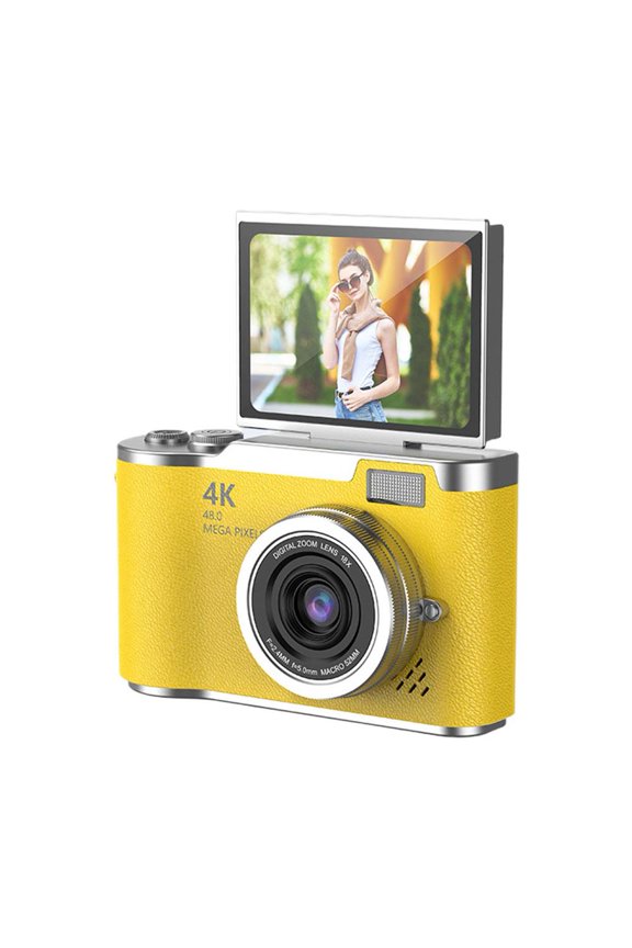 4K Digital Camera for Photography Auto Focus, 48MP Vlogging Camera, 2.4inch Flip Screen Compact Travel Camera with 8X Zoom Anti-Shake, Portable Small Gift