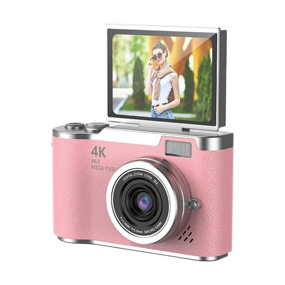 4K Digital Camera for Photography Auto Focus, 48MP Vlogging Camera, 2.4inch Flip Screen Compact Travel Camera with 8X Zoom Anti-Shake, Portable Small Gift