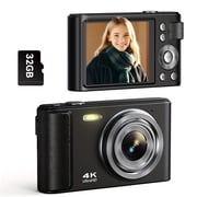 4K Digital Camera for Photography Autofocus, 48MP Vlogging Camera with 16x Digital Zoom, Point and Shoot Travel Camera for Beginners, Fun for Parties Gifts, 32GB SD Card