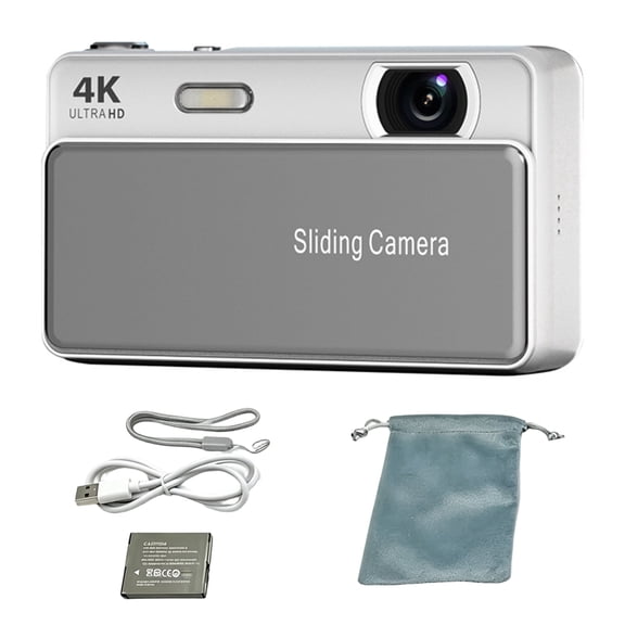 4K Digital Camera with 16X Zooming and Slide Cover Design with 2.8Inch Screen for Teens Adult Beginner