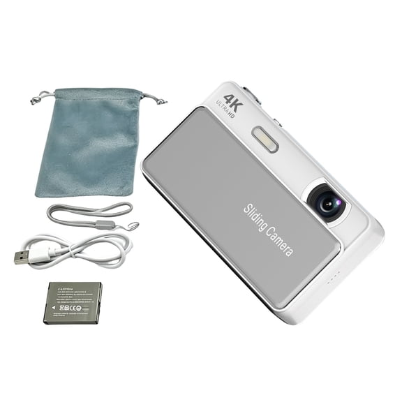 4K Digital Camera With 16X Zooming And Slide Cover Design with 2.8Inch Screen for Teens Adult Beginner